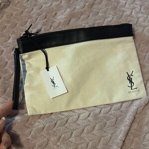 Yves Saint Laurent Black and Cream Makeup Pouch